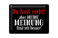 Blechschild Spruch 40X30Cm Du Hast Recht Aber Meine Meinung
