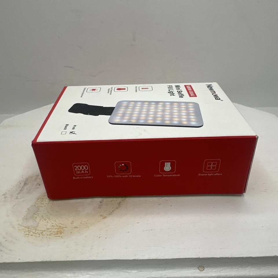 Newmowa LED High Power Rechargeable Clip Fill Video Light Pink New - Image 3 of 3