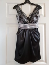 Windsor short black cocktail date holiday party lace dress LBD junior 3 Tie back