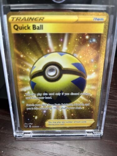 QUICK BALL TRAINER FULL ART GOLD SECRET RARE POKEMON CARD QUICK BALL TRAINER FULL ART GOLD SECRET RARE POKEMON CARD