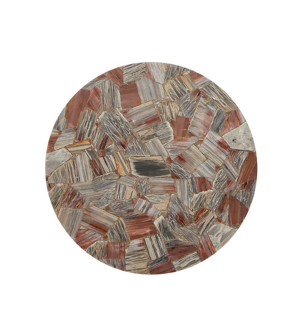 18x18 Natural Brown Agate Coffee Table Top for Home Office Decor