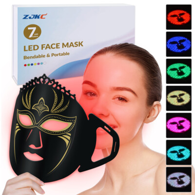 ZJKC 7 Colors Silicone Red Led Mask Infrared Light Therapy Pdt for Facial Acne