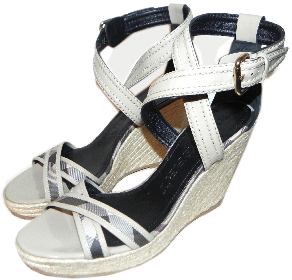 Burberry women's check slide espadrilles discount