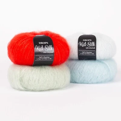 Fil de soie mohair moelleux enfant mohair mûrier soie tricot laine GOUTTES ENFANT-SOIE - Photo 1/4