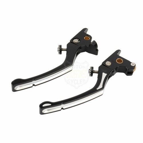CNC Black Brake Clutch Levers For Harley Touring Street Glide Road King FL 14-16 - Picture 6 of 8