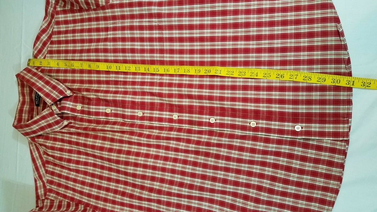 Chemise Homme Puritan à Carreaux Marron - Taille 2XL - Manches Courtes - Occasion Très Bon État