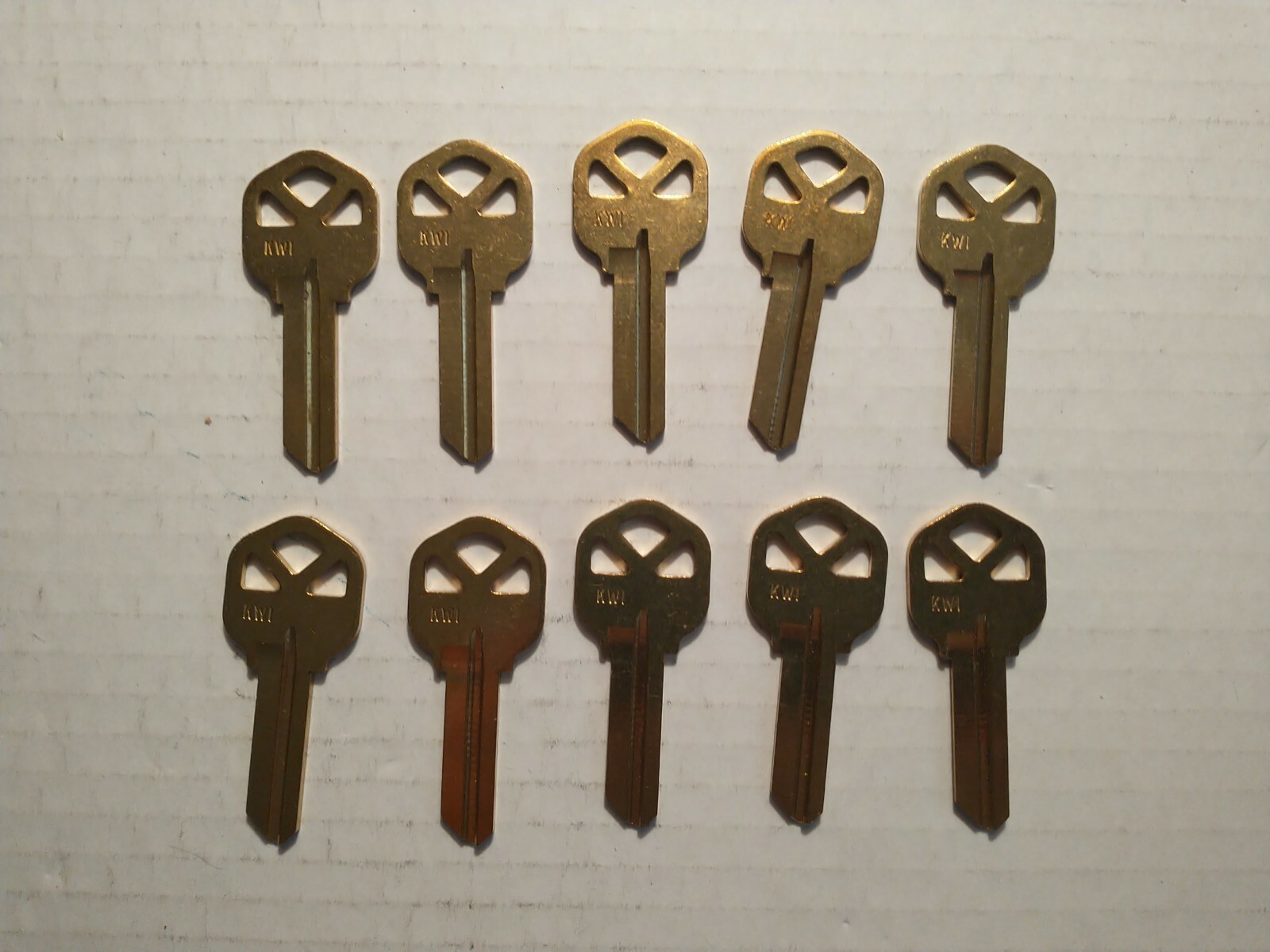 Pin House Key 10 BRASS BLANK HOUSE KEYS FOR 5 PIN KWIKSET LOCK CAN BE PUNCHED TO YOUR ...