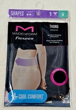 Maidenform Flexees Thong Shapes Cool Comfort Firm SMALL-XXXL Beige  Black NIP