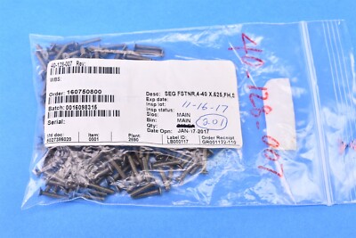 200 McMaster-Carr Flat Head Phillips Sealing Fastener EPDM O-Ring 4-40 x 5/8 