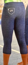 GK CLASSIC CAPRI LADIES X-SMALL BLUE DENIM STRETCH TIGHTS GYMNASTICS Sz AXS NWT 