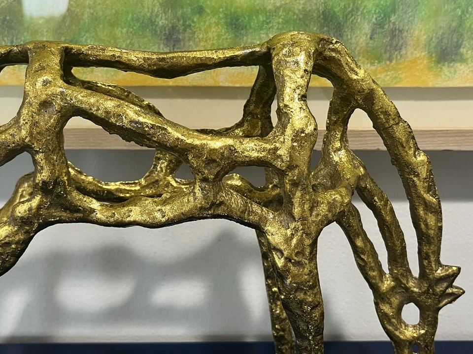 Diseño Cian Oro Ponder Caballo Pensativo Escultura Estatua Hierro 9099 Decoración del Hogar Foto 3 de 4