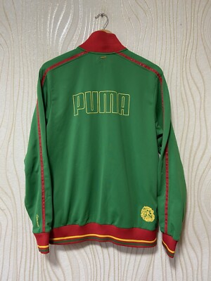 CAMEROON FOOTBALL SOCCER TRACK TOP ZIP JACKET PUMA sz M MEN GREEN