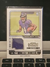 Zay Flowers Rookie 2023 Panini Contenders Rookie Ticket Jersey Patch Variation