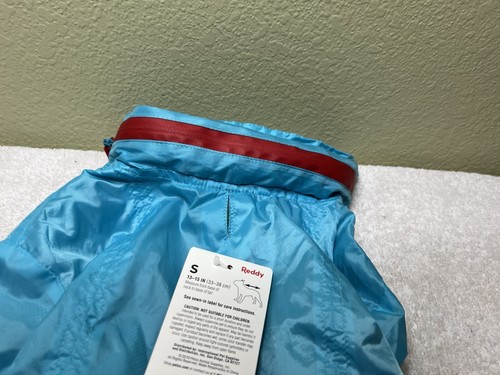 Dog Rain Coat Reddy Blue Aqua Windbreaker Jacket Hood Storage Reddy Blue Small - Picture 14 of 16