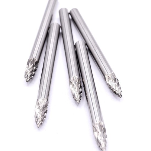 5x VHM Fräser 3mm Frässtift Raspel Gravur für Dremel Proxxon Multiwerkzeug - Bild 5 von 6