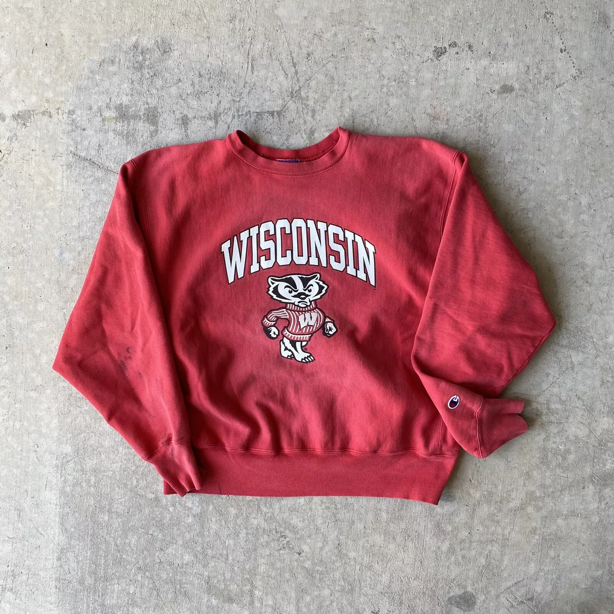 Vintage 90s Champion Reverse Weave Sweatshirt Crewneck Wisconsin Badgers L