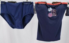 TOMMY HILFIGER Women's XS Cruise Bandini 2 Pc Swimsuit Peace Navy Red NWT 68