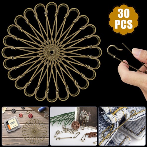 30PCS Safety Pins Large Heavy Duty Stainless Steel Sewing Crafting Jewelry Tool - Picture 9 of 14