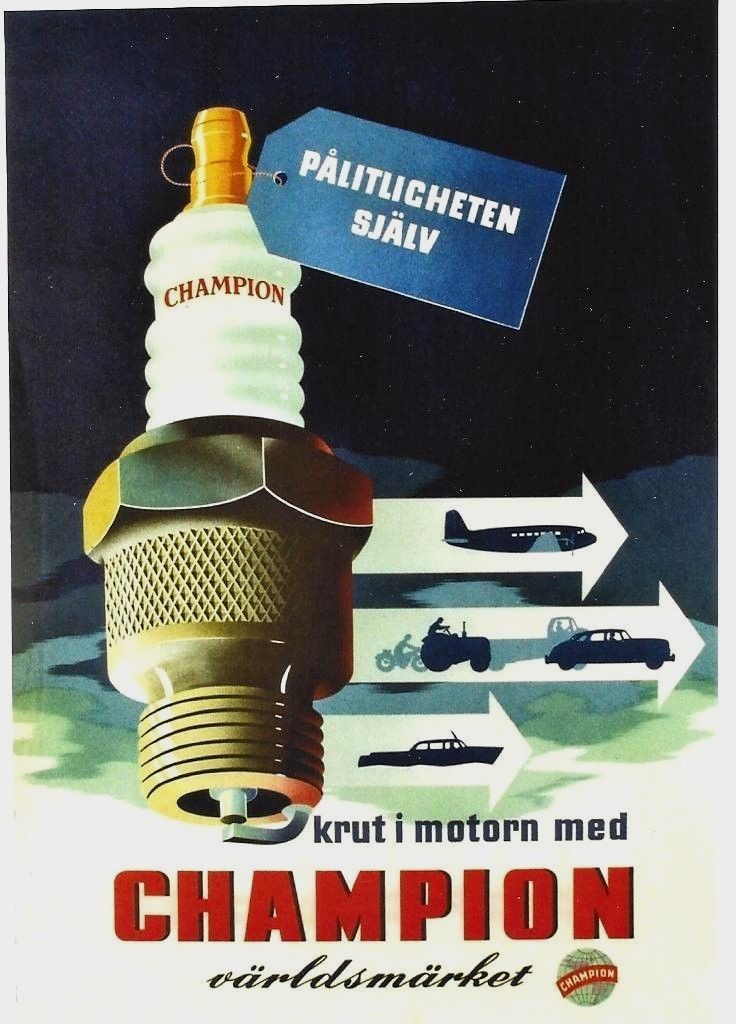 Mack　CHAMPION spark plug vintage ポスター Mack CHAMPION spark plug vintage ポスター Champion Spark