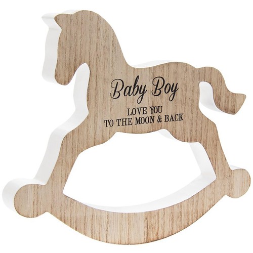 Bambino Amore Luna Cavallo A Dondolo Targa Asilo Nido Ornamento - Picture 3 of 5