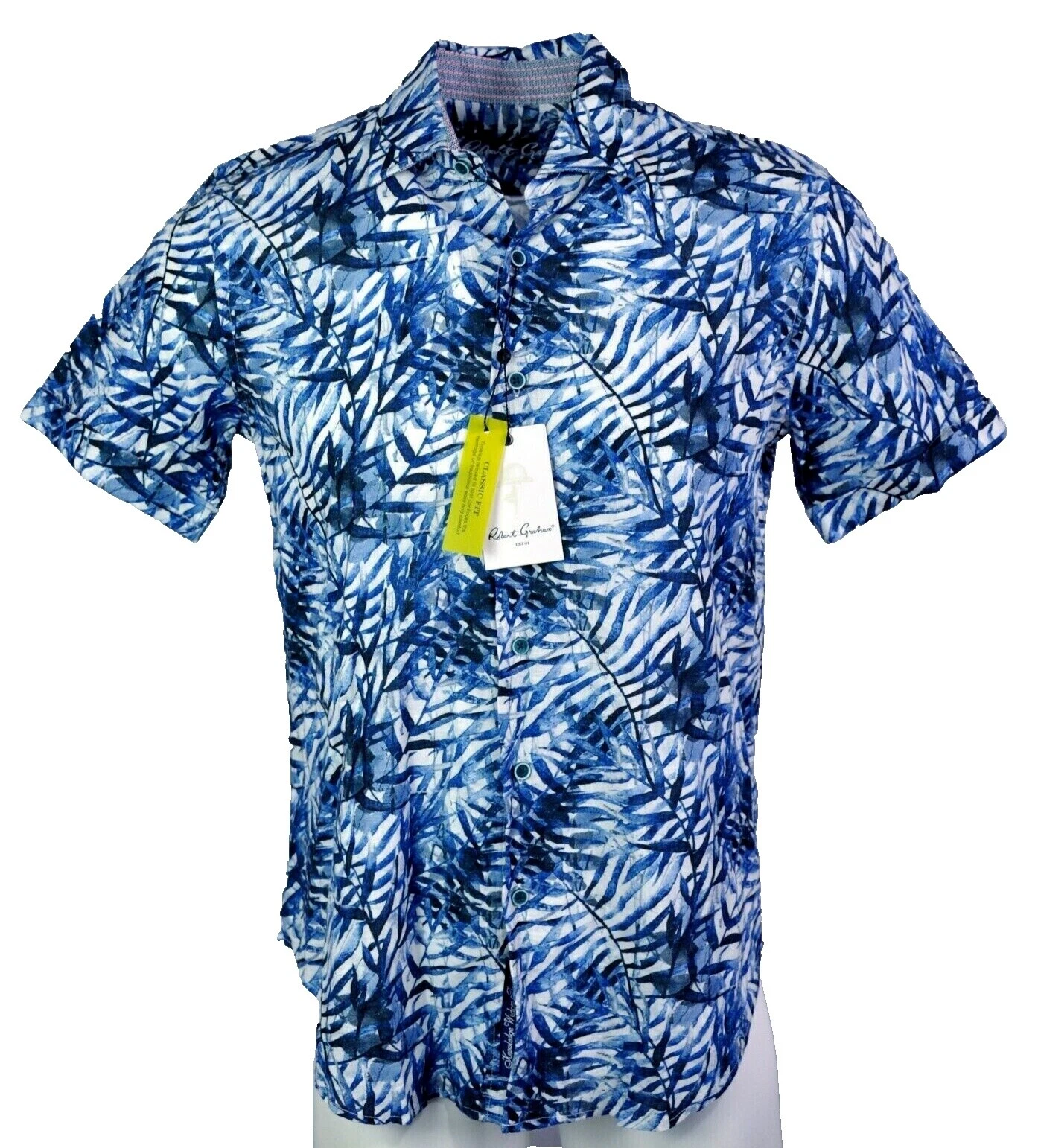 Robert Graham Polyester Short Sleeve Casual Button-Down Shirts for Men