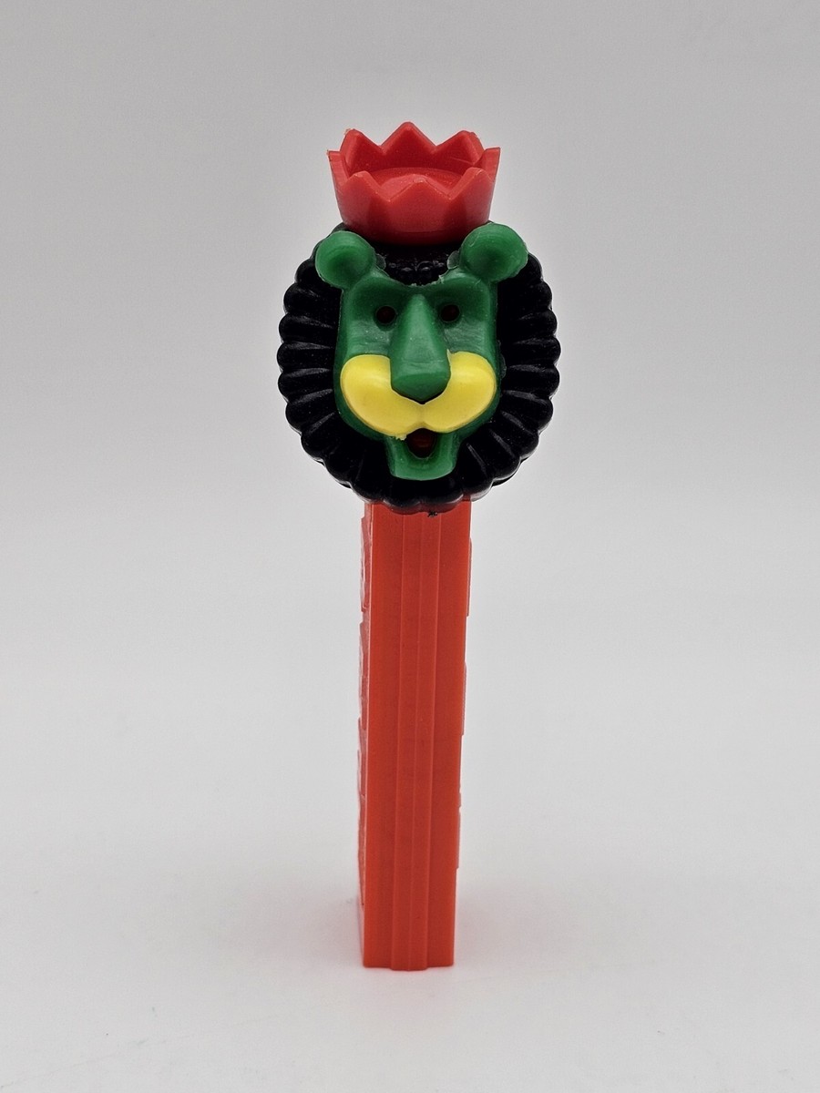 Vintage Pez Roar The Lion Red Eyes Crown Stem No Feet 3.4