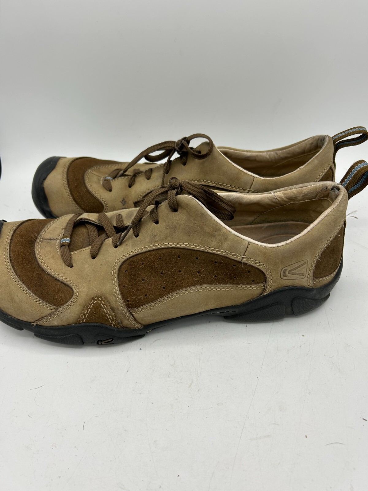 Scarpe da trekking KEEN pelle scamosciata uomo 13 marroni stringate punta bassa protettiva