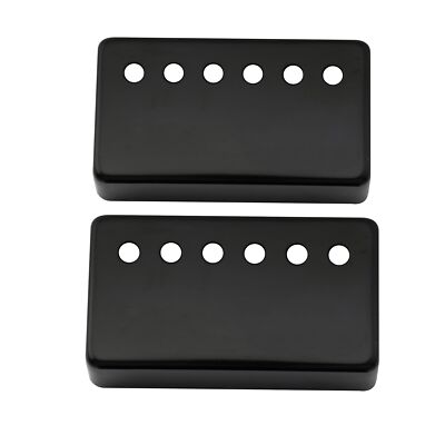 Musiclily 2Pcs Black 50mm Metal Humbucker Electric Guitar Neck Pickup Covers Set