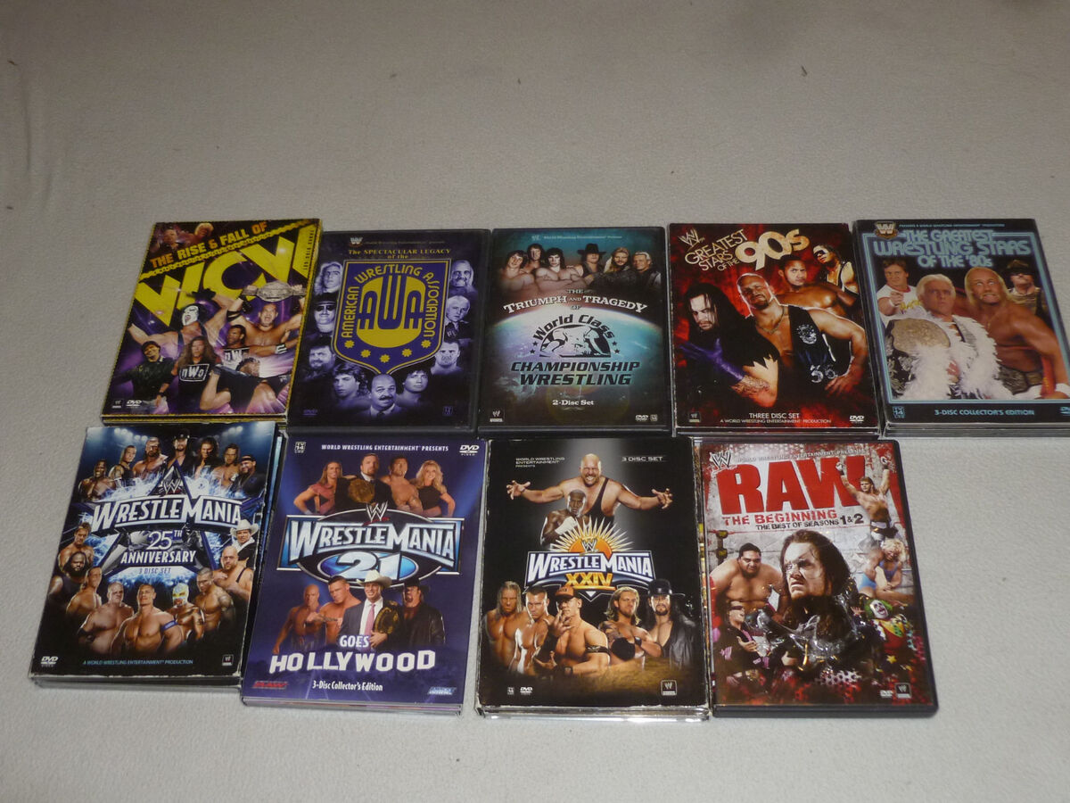WWF WWE WRESTLING DVD LOT WRESTLEMANIA RAW 25TH ANNIVERSARY WWF WWE WRESTLING DVD LOT WRESTLEMANIA RAW 25TH ANNIVERSARY