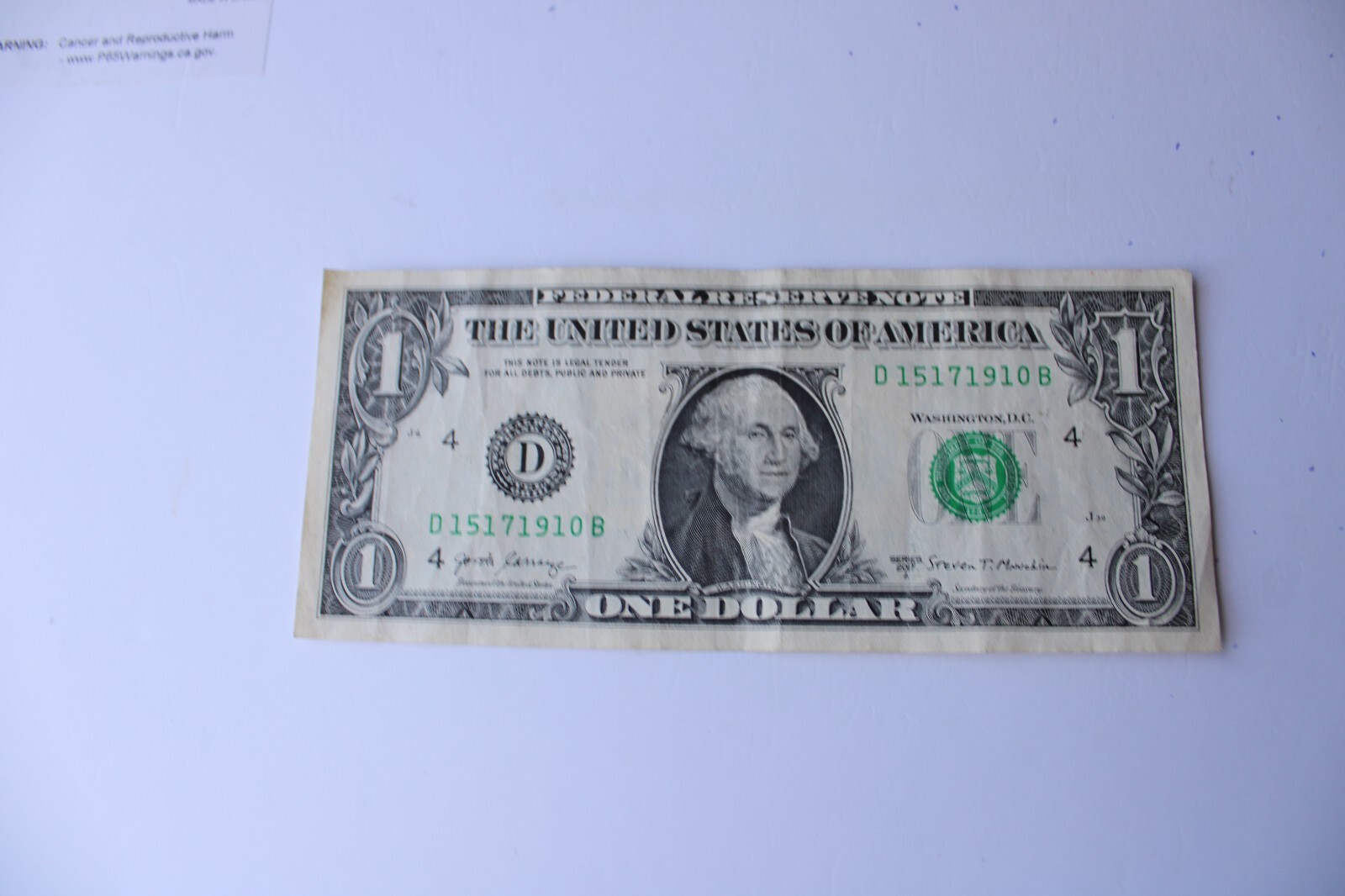 Tombstone Two year Note Fancy Serial Number One Dollar Bill D15171910B Tombstone two year note fancy serial number one dollar bill d15171910b