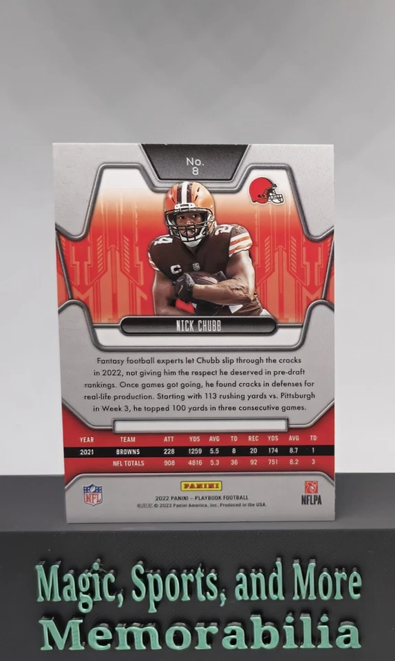 Nick Chubb 2022 Panini Playbook - Mosaic Parallel #8 - Image 2 of 3