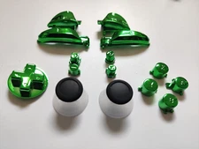 Replacement Chrome Green Buttons for Nintendo Switch Pro Controller