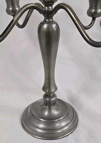 Restoration Hardware Pewter Tone 4 Arm 5 Stick Candelabra Candle Holder 12 In - Picture 6 of 10