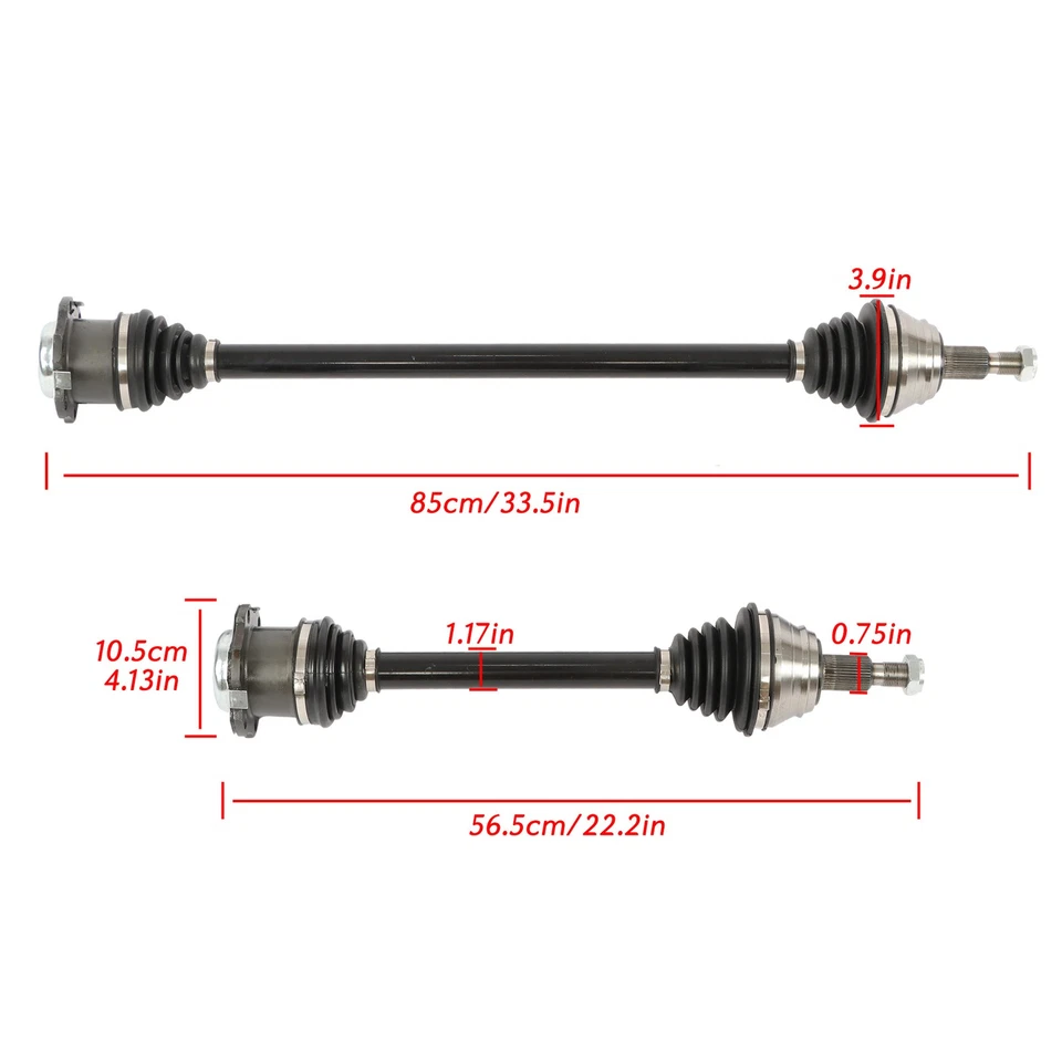 For Audi TT VW Jetta 1998-2005 Beetle 1999-2006 2PC Front CV Axle Shaft Foto 2 de 4