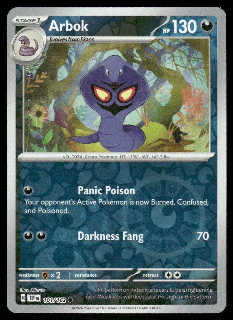 Arbok 101/162 - Temporal Forces - Reverse Holo Common NM