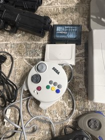 SEGA Sega Saturn White Console Bundle GDEMU, liteguns, movie/ram/mem Card