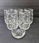 Vintage Anchor Hocking Coin Dot Polka Glass Tumbler Roly Poly 6pc Set 5oz 3 5/8"