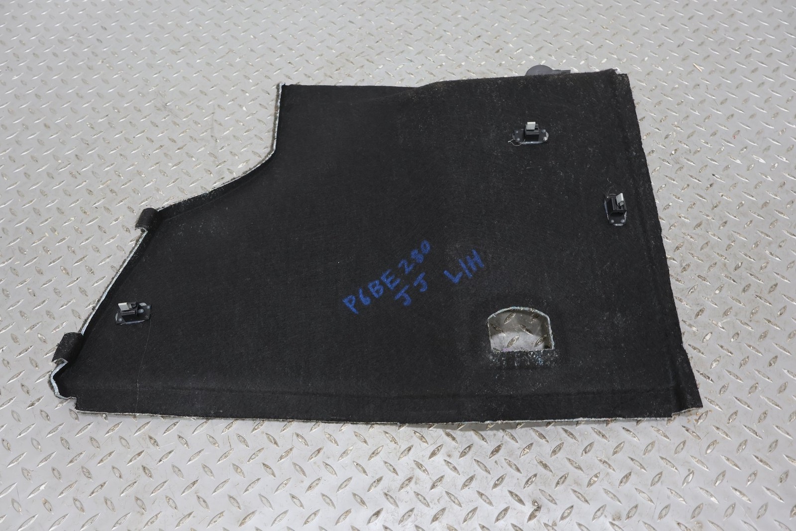 06-12 Bentley Flying Spur Left LH Interior Carpeted Trunk Trim Panel (Dark Gray)