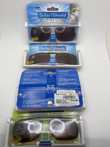 Sonnenschutz polarisierte Clip-On Sonnenbrille 52 Rec 1 Vollrahmen bernsteinfarbene Gläser 4 Paar - Bild 2 von 2
