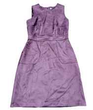 Loft Outlet Faux Soft Suede Sheath Sleeveless Career Dress Plum Purple Sz 0 NWT