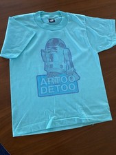 STAR WARS R2-D2 Kids DEADSTOCK TEAL T-Shirt Single Stitch Vintage Astromech