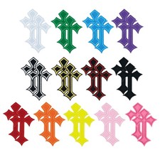 QIYUDA 26 PCS Cross Patches Iron on, DIY Chrome Hearts for white