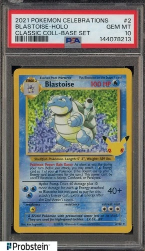 2021 Pokemon Celebrations Classic Base #2 Blastoise Holo PSA 10 GEM MINT