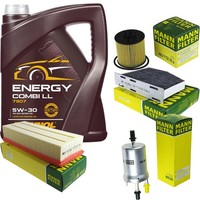 Mann Inspektionspaket 5L Mannol Energy 5W-30 FüR VW Touran 1.4 TSI Golf Plus