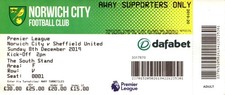Norwich City v Sheffield United 08/12/19 Premier League Ticket