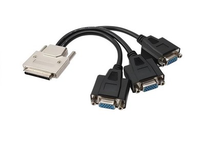 VHDCI Breakout Cable&Adapter-VHDCI(SCSI 68Pin) M to 3-Port VGA Female Splitte...
