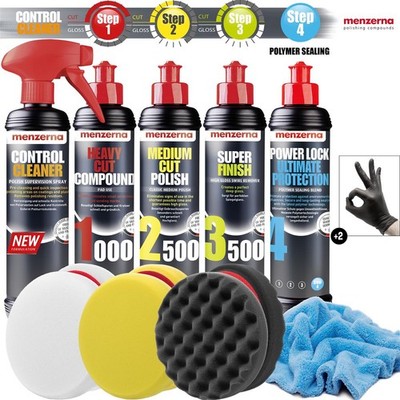 menzerna Auto Politur Set HCC1000 MCP2500 SF 3500 PLUP control cleaner + Zubehör