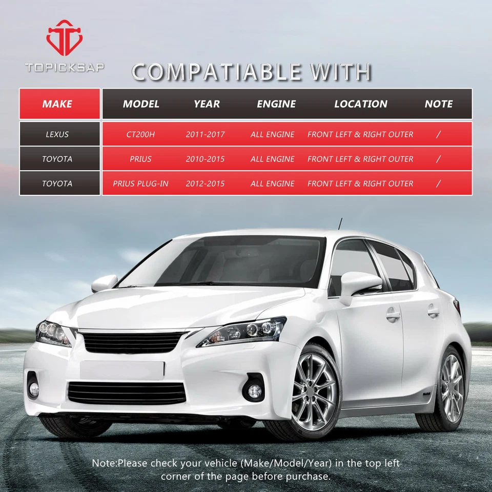 12x Brazo de control inferior delantero barra estabilizadora enlace para Toyota Prius CT200h 2010-2014 2015 Foto 2 de 4