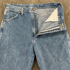 VTG Wrangler Jeans Womens 9x32 Blue Medium Wash High Rise Straight Leg USA 90s