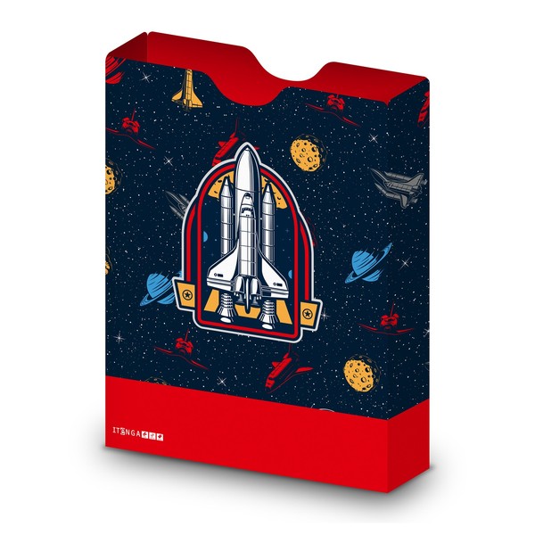 Itenga Heftbox A4 Hochformat Aus Pp Kunststoff Stabile Schulheftbox Weltraum Neu-image